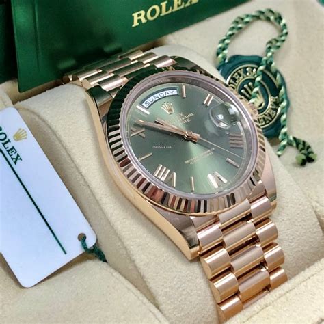 rolex day date 2 rose gold green dial|rolex rose gold presidential 41mm.